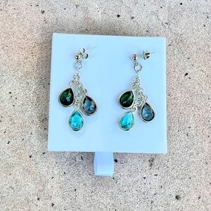 NWOT! Talisa Enchanted Rain Drop Studback Birthstone Earrings Sterling Silver